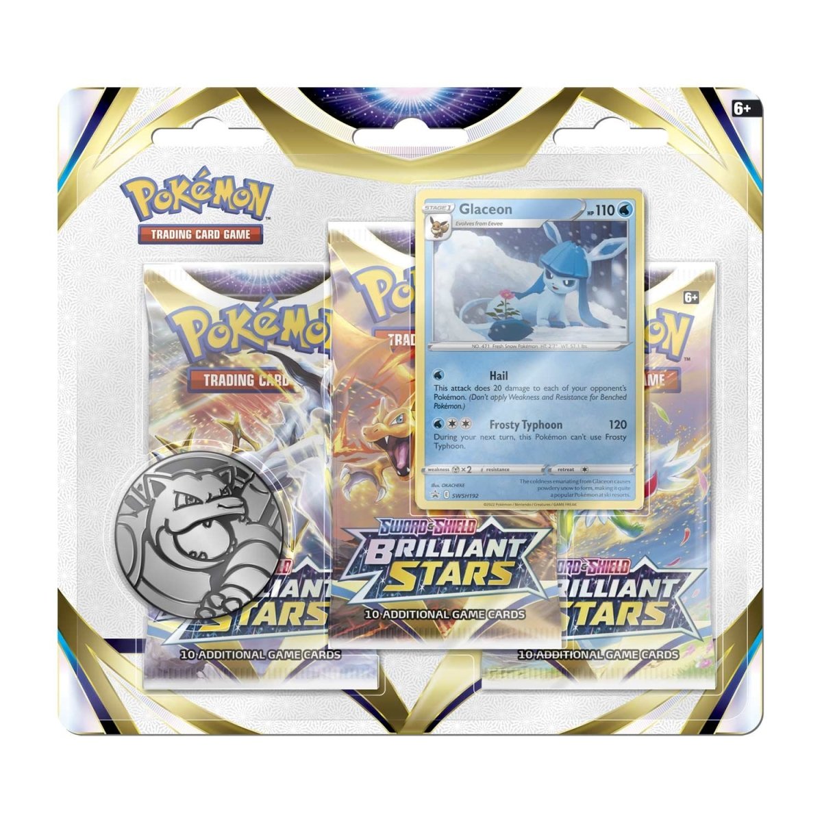 Brilliant Stars 3 pack Blister (Glaceon Promo Card)