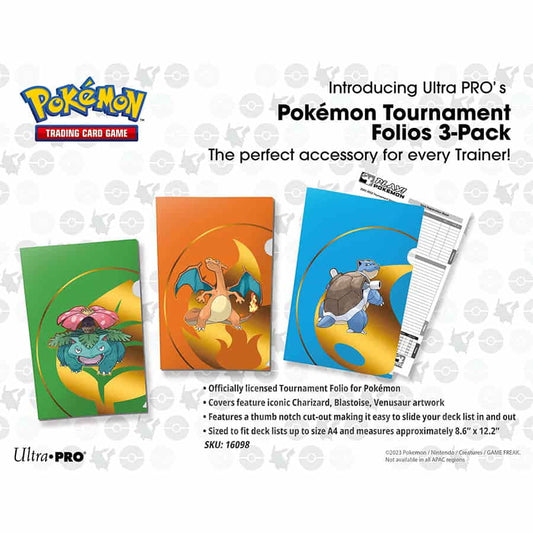 Ultra Pro Pokemon TCG: Tournament Folios 3-Pack - Charizard, Blastoise, Venusaur